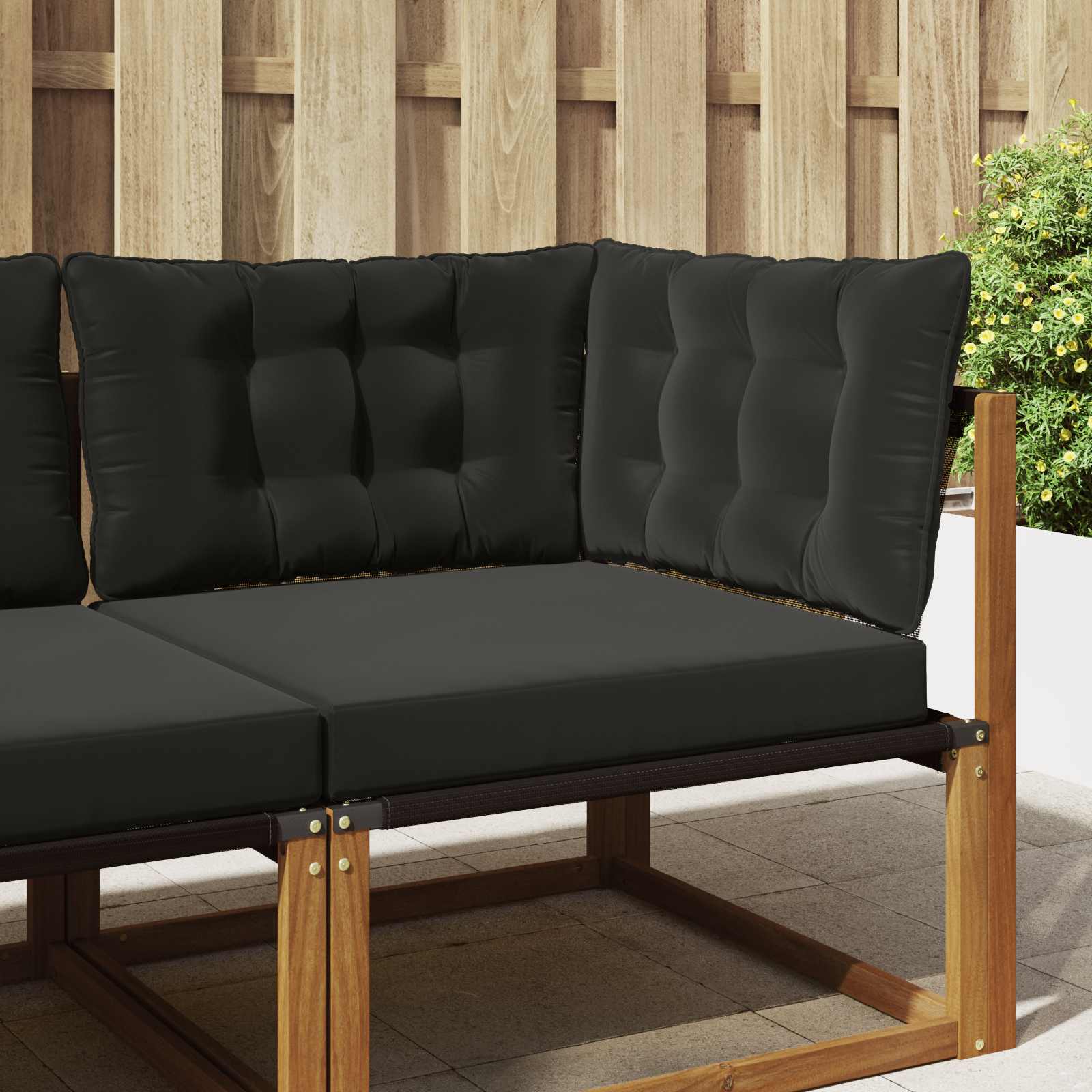 Utomhus Soffa Kudde Polyester Svart 80 x 43 x 10 cm