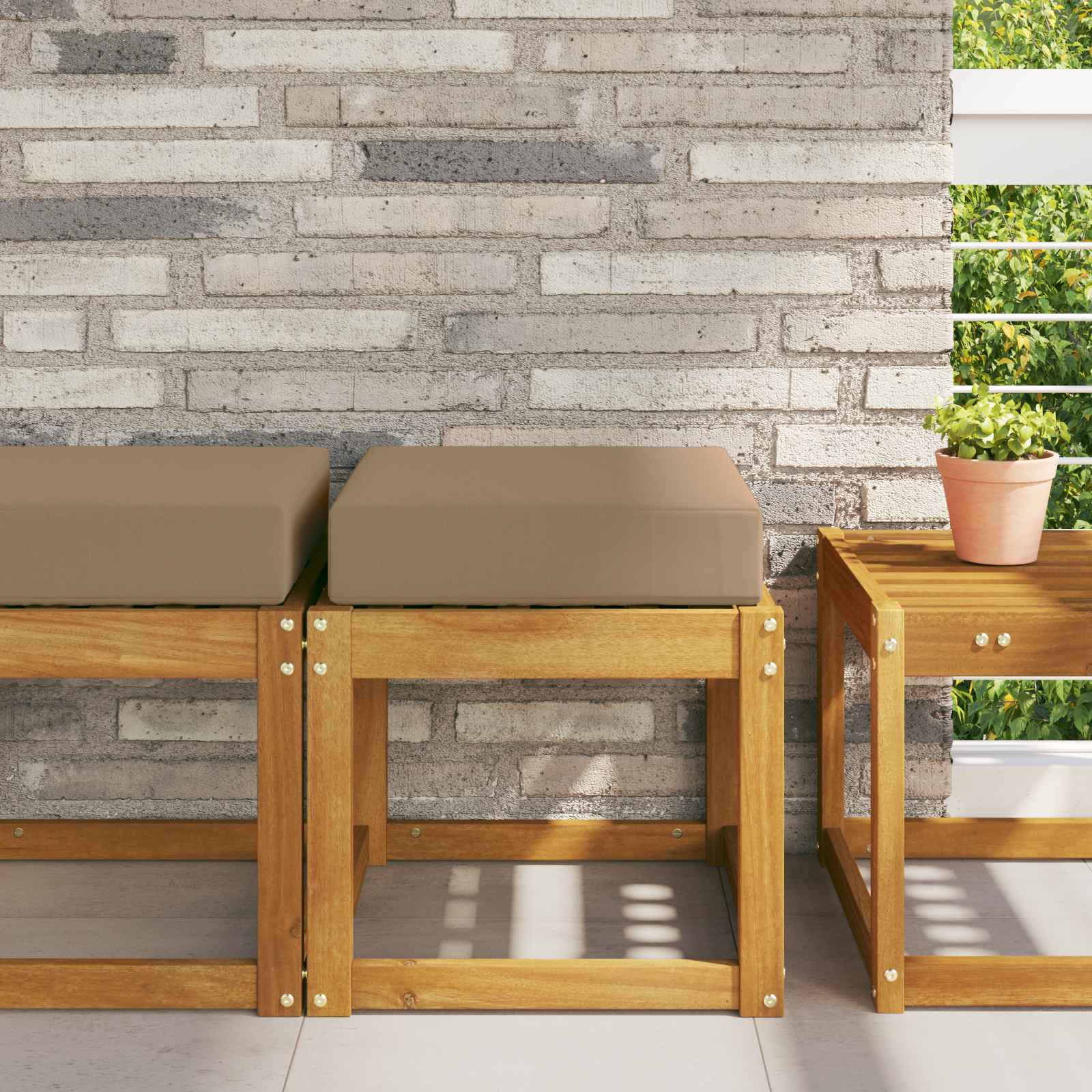 Utomhus sitskudde 100% Polyester Taupe 40 x 40 x 8 cm