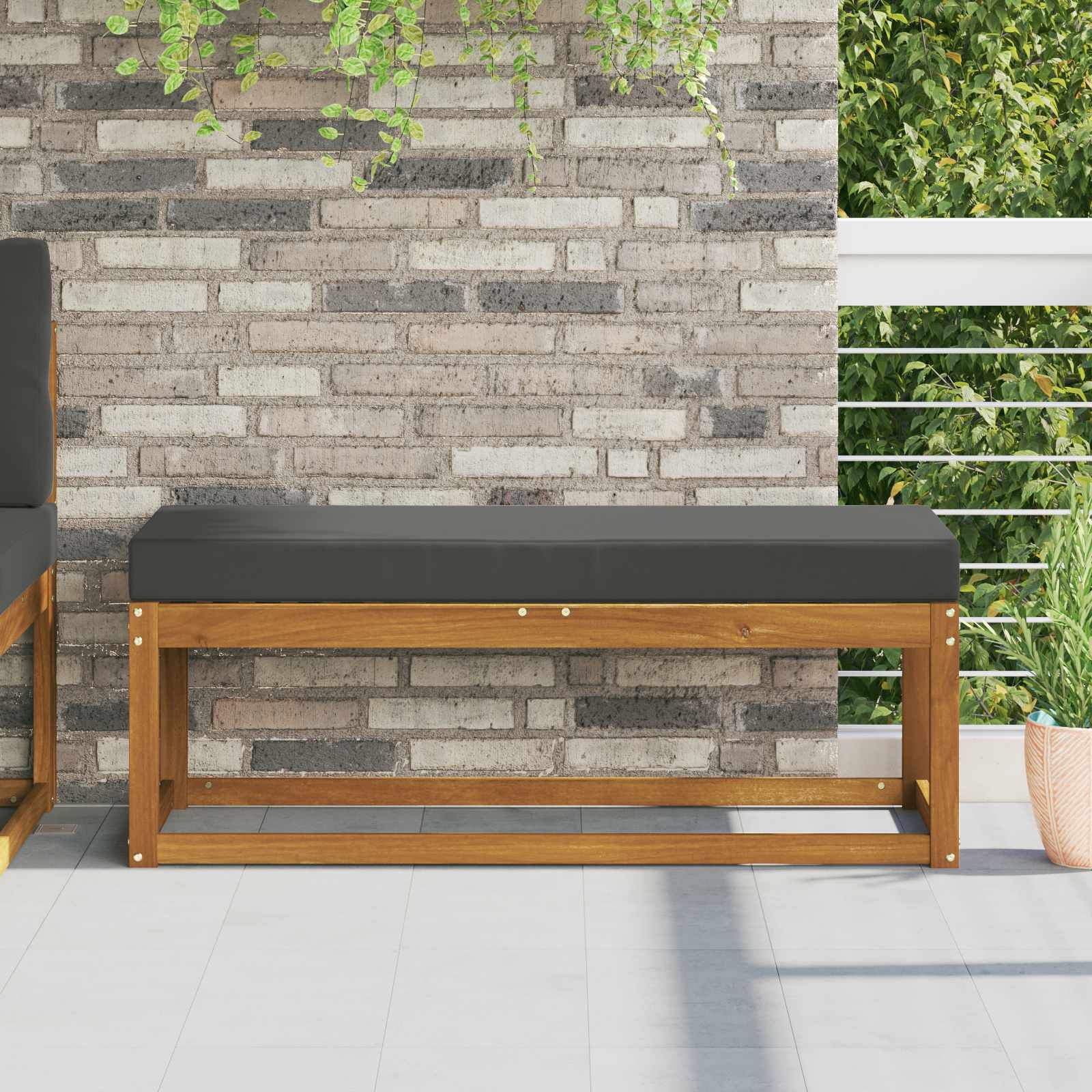 Utomhus sitskudde 100% Polyester Antracit 115 x 40 x 8 cm