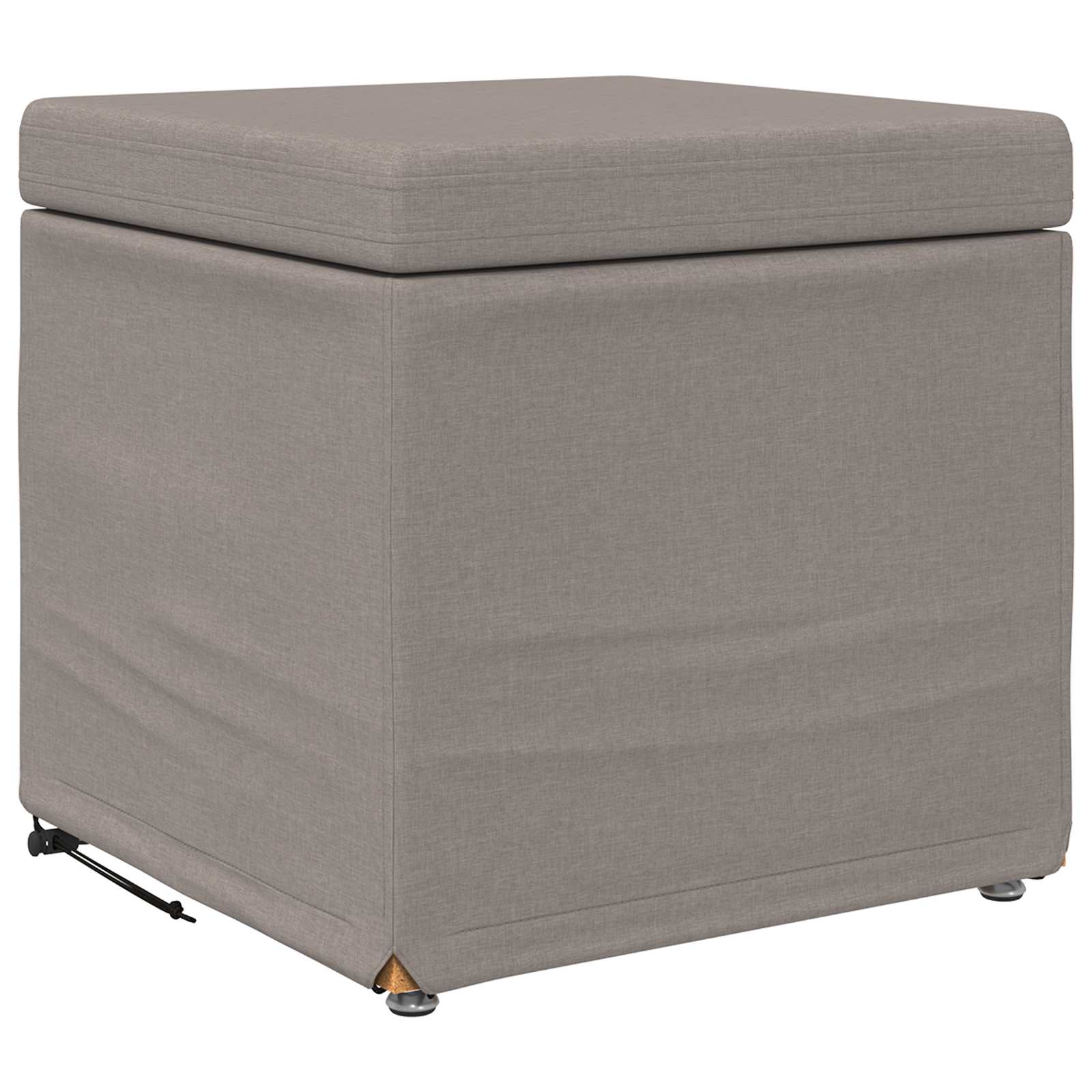 Pall Taupe 41 x 41 x 40 cm Tyg och Konstruerat Trä