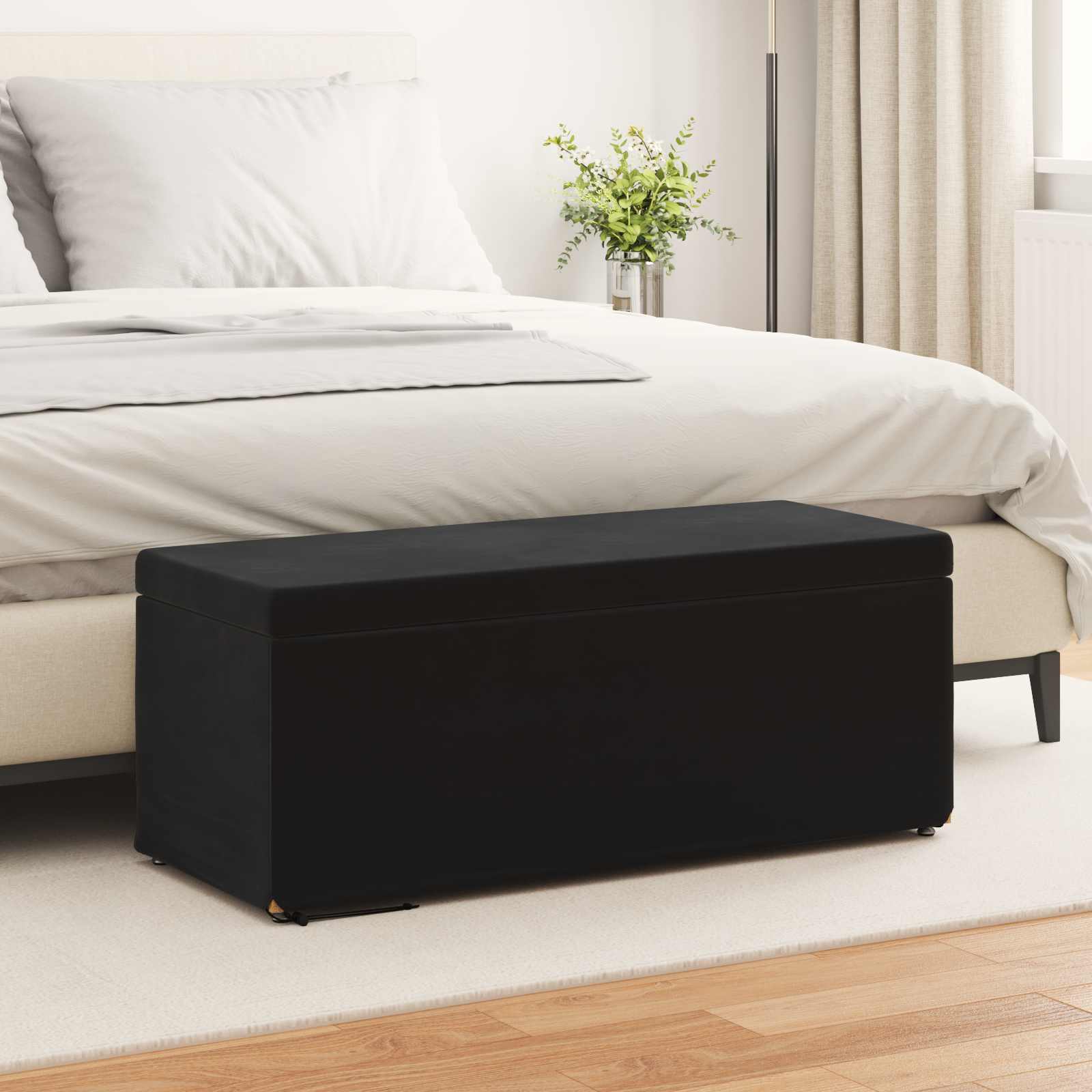 Pall Svart 101 x 41 x 40 cm Sammet och konstruerat trä