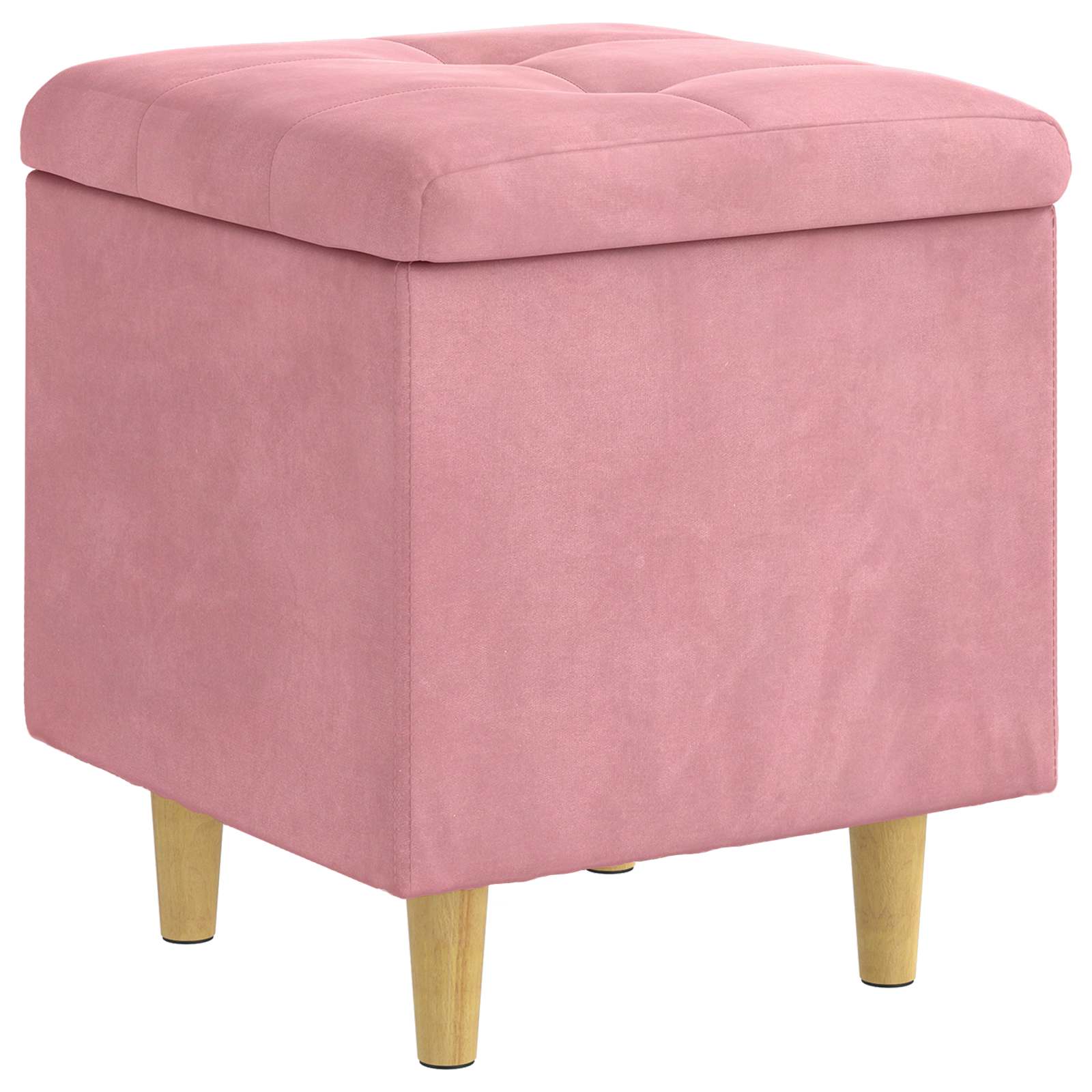 Ottoman med förvaring Rosa 40 x 40 x 45 cm Sammet