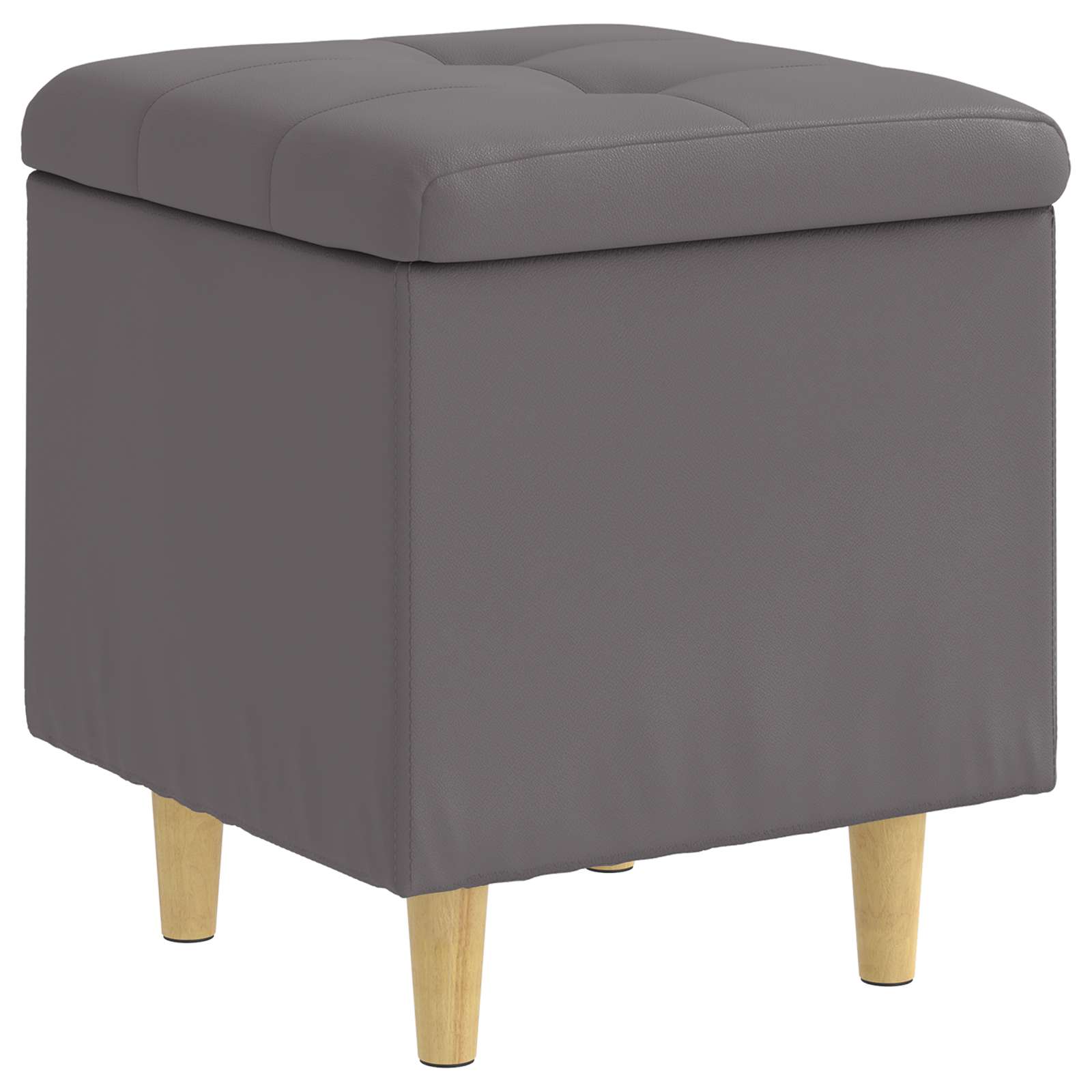 Ottoman med förvaring Grå 40 x 40 x 45 cm Konstläder