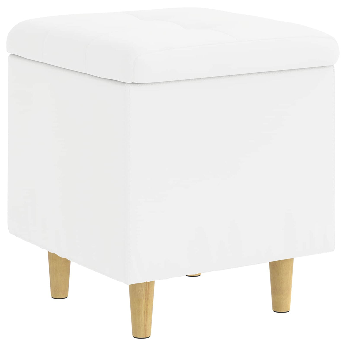 Ottoman med förvaring Vit 40 x 40 x 45 cm Konstläder