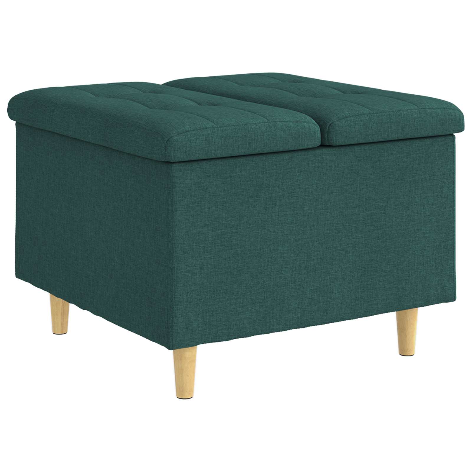 Ottoman med förvaring Mörkgrön 60 x 60 x 45 cm tyg