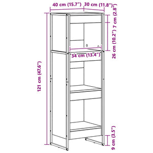 Bokskåp Rökek 80 x 30 x 155 cm Konstruerat trä
