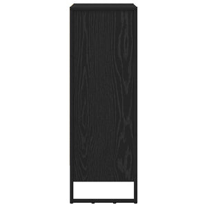 Bokskåp Svart Ek 80 x 30 x 155 cm Konstruerat trä