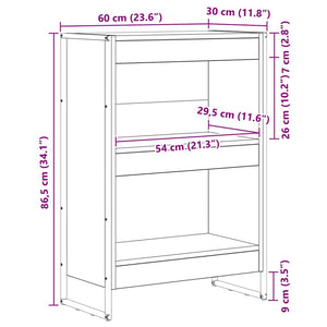 Bokskåp Artisan Ek 80 x 30 x 155 cm Konstruerat trä