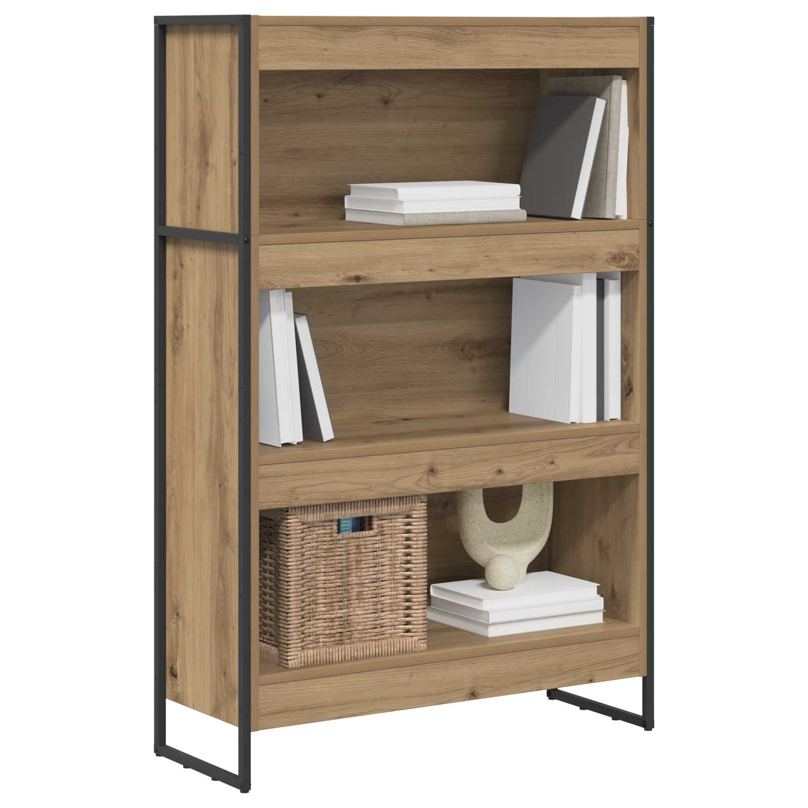 Bokskåp 80 x 30 x 121 cm Konstruerat trä Artisan Ek