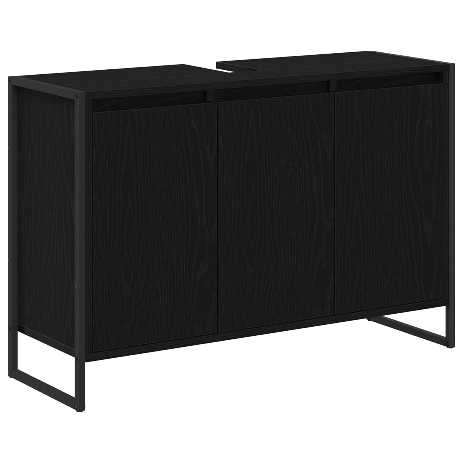 Badrumsskåp Svart Ek 90 x 30 x 60 cm Konstruerat trä