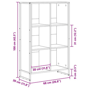 Bokskåp Gammalt trä 99.5 x 30 x 108.5 cm Konstruerat trä