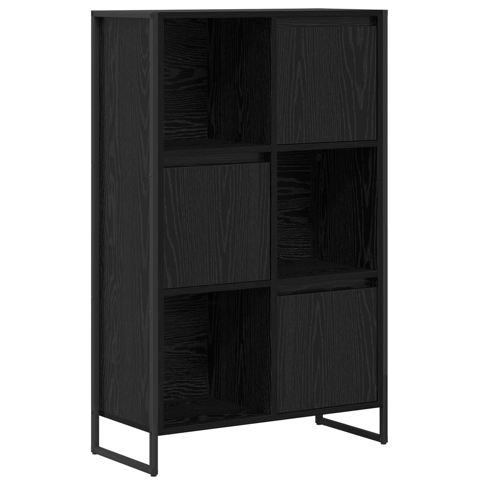 Bokskåp Svart Ek 68 x 30 x 108.5 cm Konstruerat trä