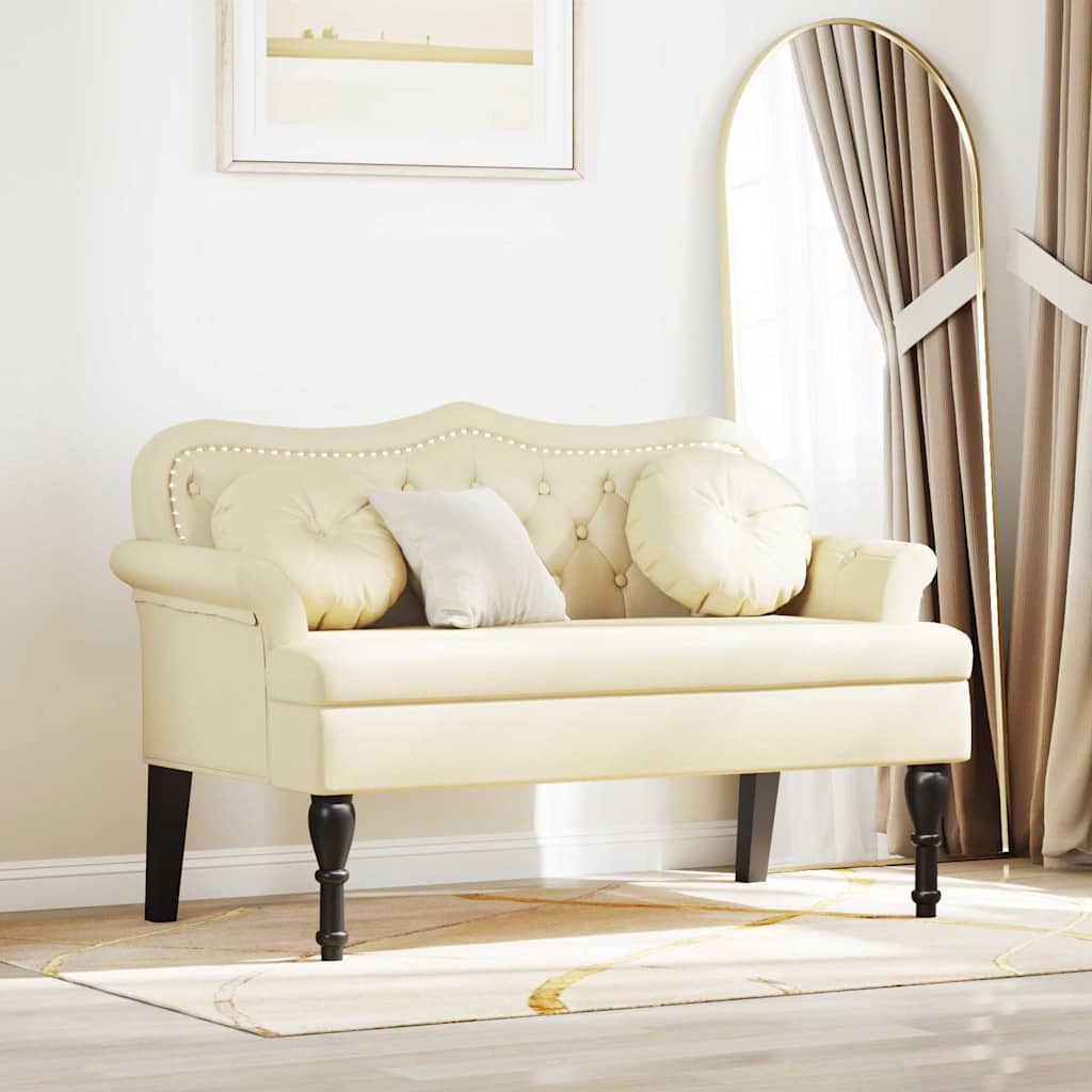 Chesterfield Bänk Kräm 120,5 x 65 x 75 cm Konstläder