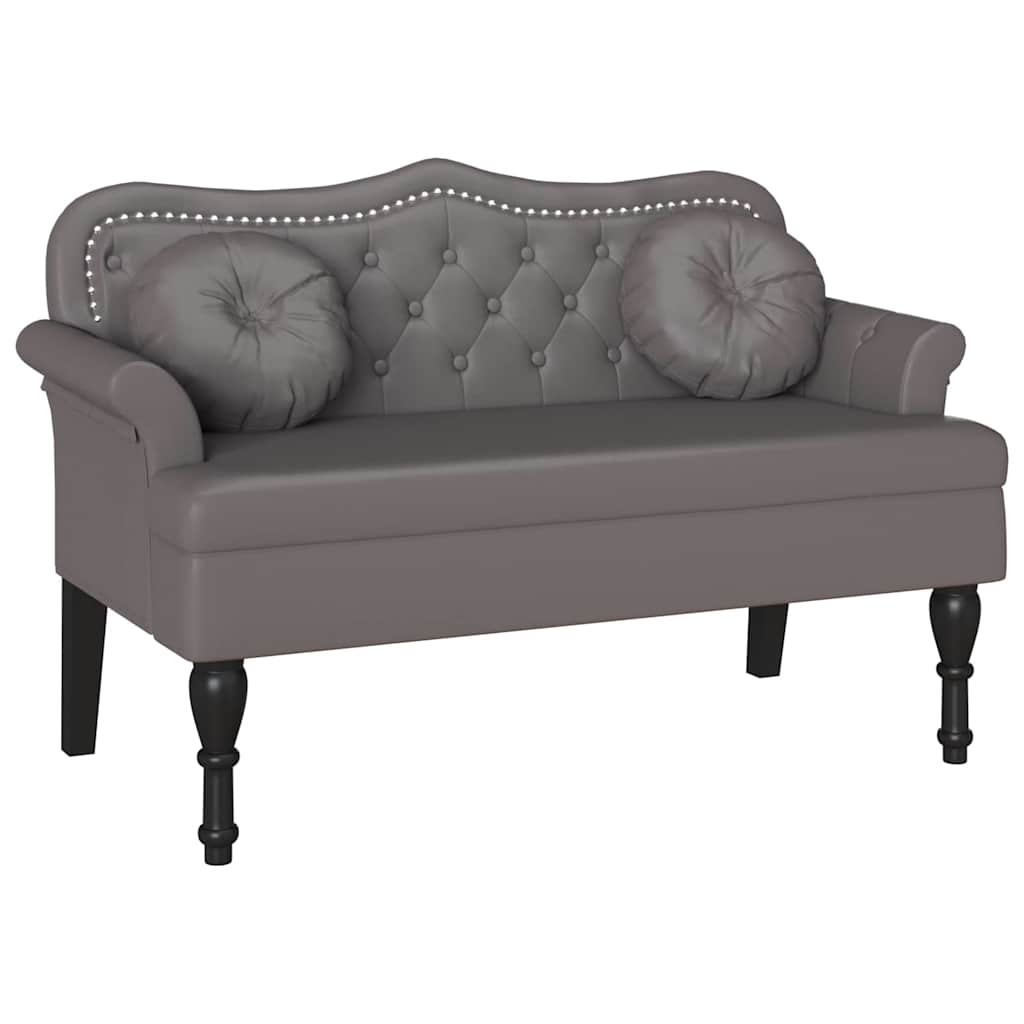 Chesterfield Bänk Grå 120,5 x 65 x 75 cm Konstläder