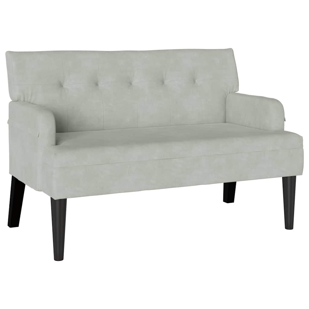 Chesterfield Bänk Ljusgrå 112 x 65,5 x 75 cm Sammet