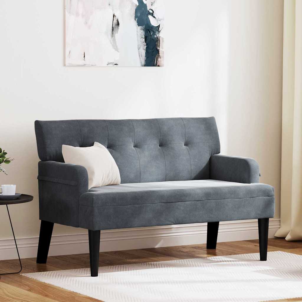 Chesterfield Bänk Mörkgrå 112 x 65,5 x 75 cm Sammet
