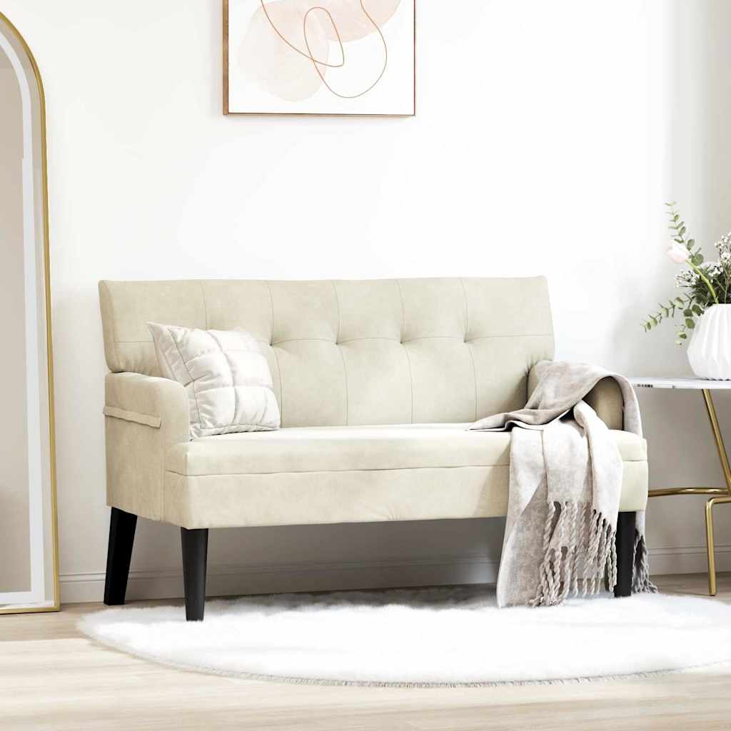 Chesterfield Bänk Kräm 112 x 65,5 x 75 cm Sammet