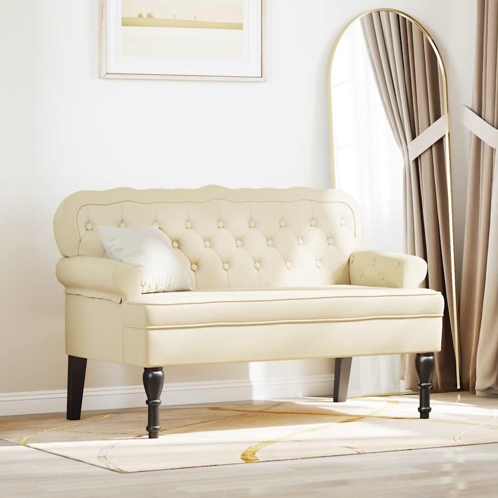 Chesterfield Bänk Kräm 119,5 x 64,5 x 75 cm Konstläder