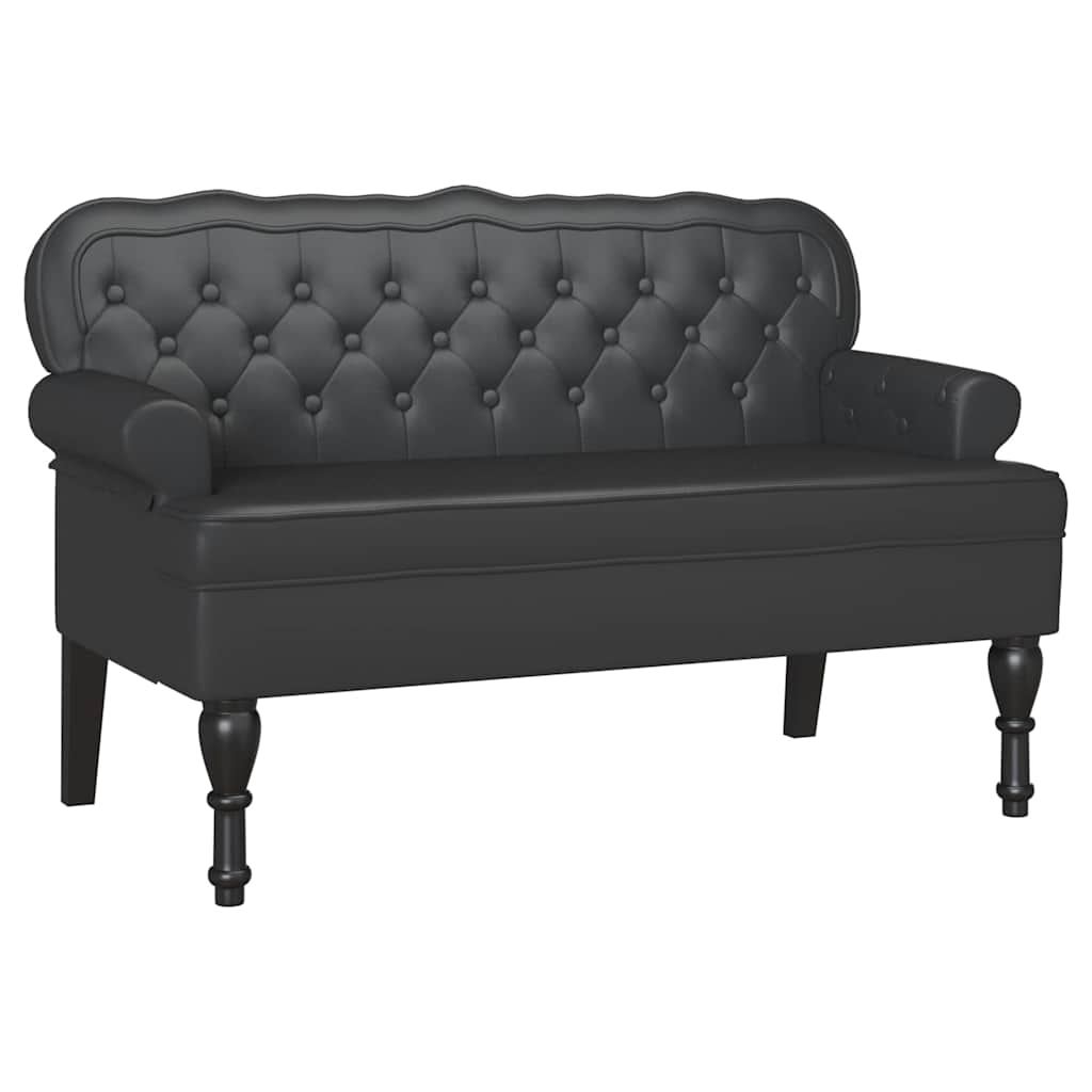Chesterfield Bänk Svart 119,5 x 64,5 x 75 cm Konstläder