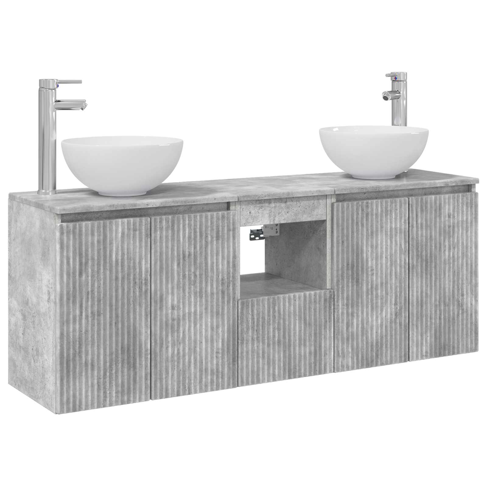 Badrumsskåpsset 3 st Betonggrå 49,5 x 41 x 64,5 cm