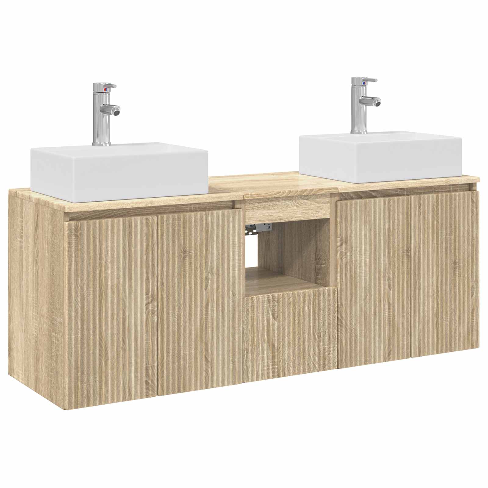 Badrumsskåpsset 3 st Sonoma-ek 49,5 x 41 x 62,5 cm
