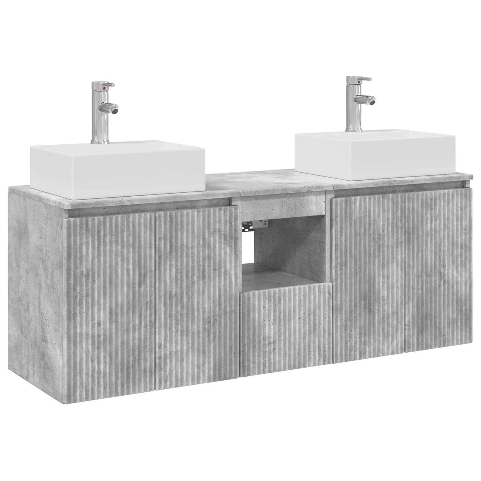Badrumsskåpsset 3 st Betonggrå 49,5 x 41 x 62,5 cm