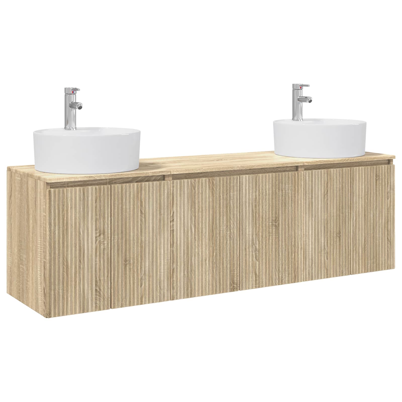 Badrumsskåpsset 3 st Sonoma-ek 49,5 x 44,5 x 65 cm