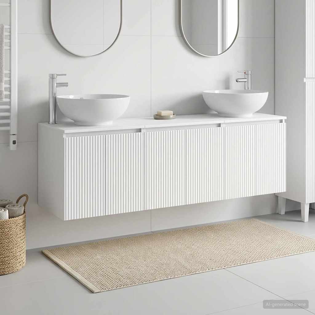 Badrumsskåpsset 3 st Vit 49,5 x 44,5 x 65 cm Konstruerat trä