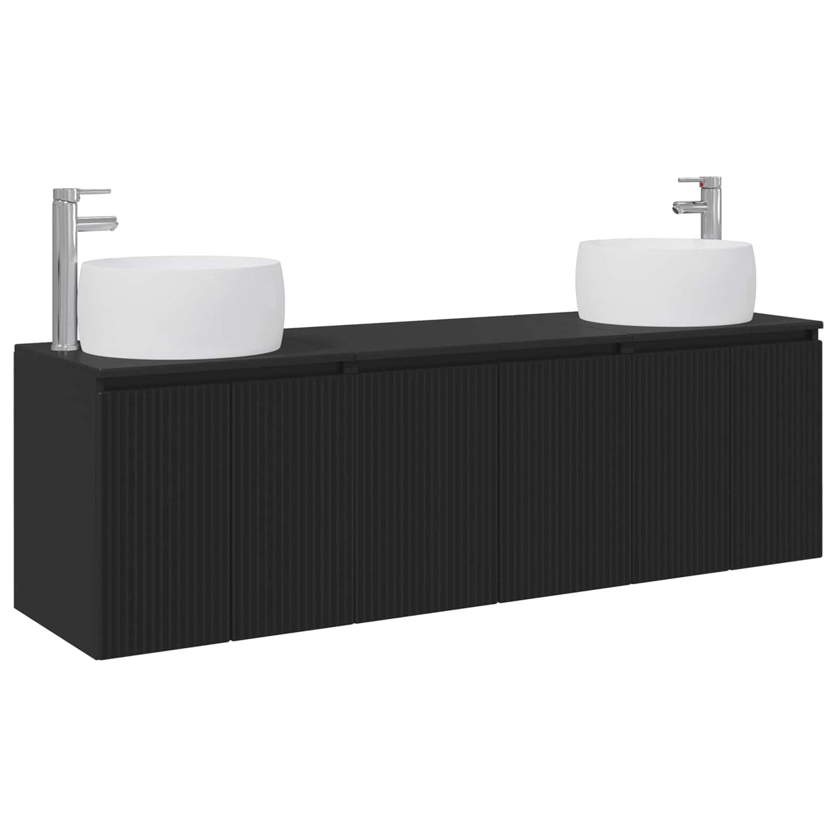 Badrumsskåpsset 3 st Svart 49,5 x 44,5 x 66 cm Konstruerat trä