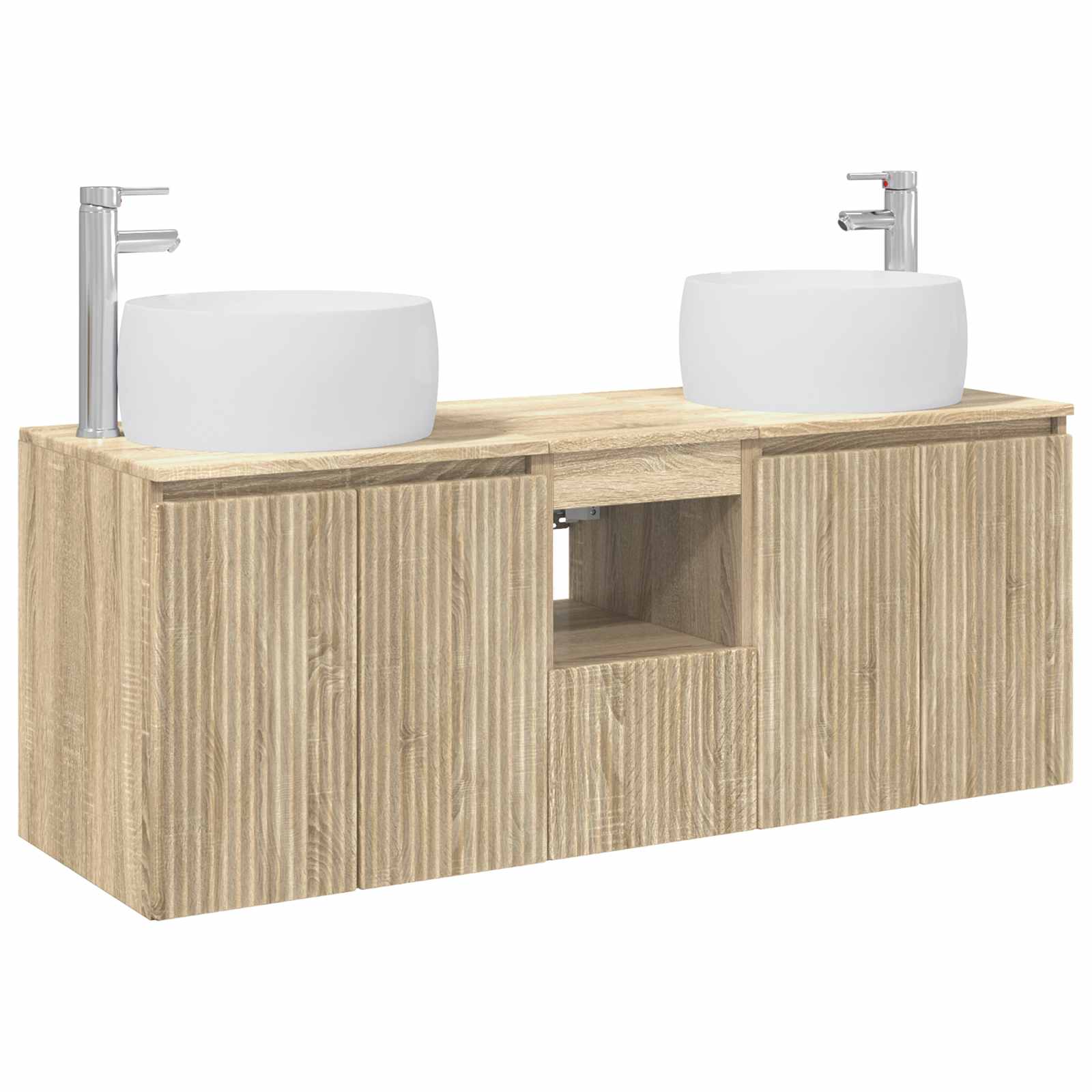 Badrumsskåpsset 3 st Sonoma-ek 49,5 x 44,5 x 66 cm