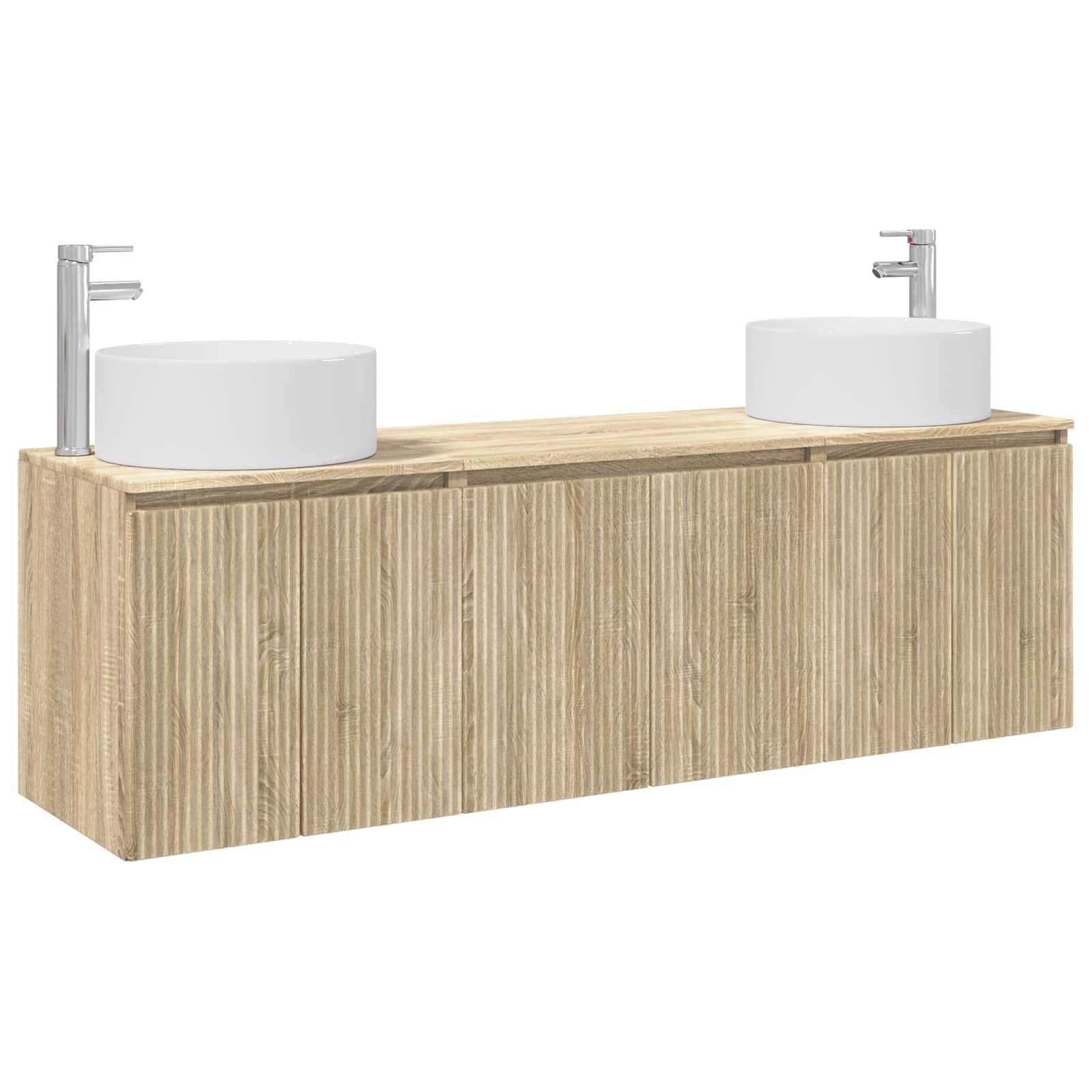 Badrumsskåpsset 3 st Sonoma-ek 49,5 x 44,5 x 65,5 cm