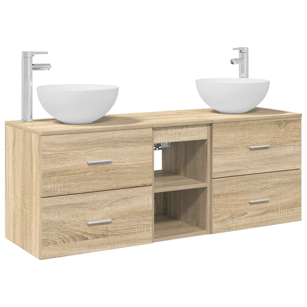 Badrumsskåpsset 3 st Sonoma-ek 49,5 x 41 x 64,5 cm