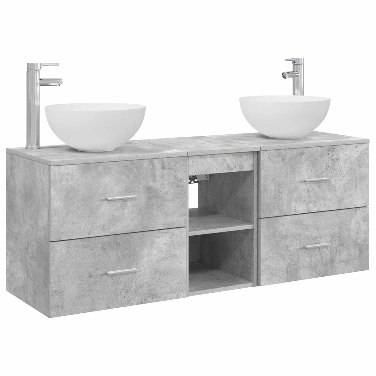 Badrumsskåpsset 3 st Betonggrå 49,5 x 41 x 64,5 cm