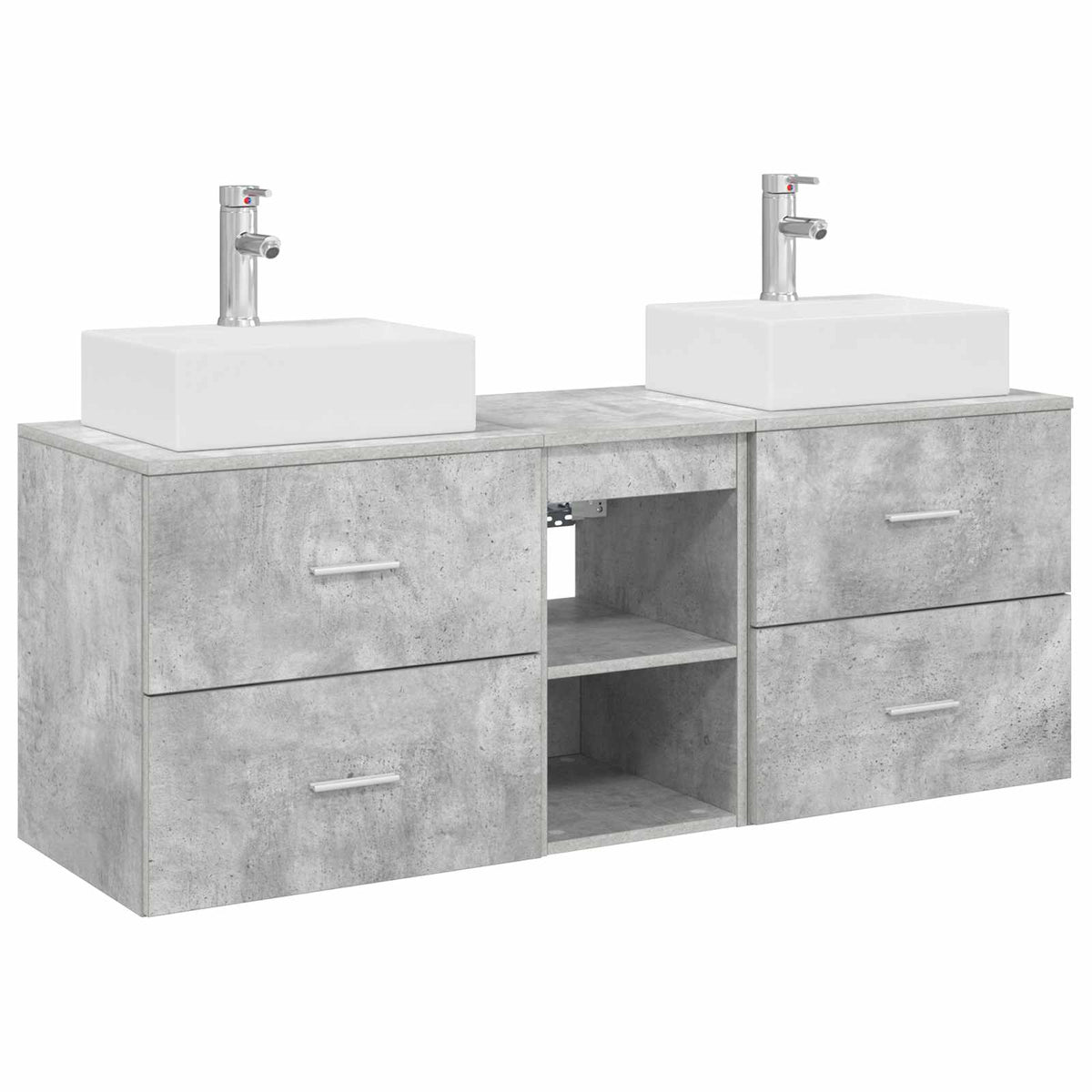 Badrumsskåpsset 3 st Betonggrå 129 x 41 x 79.5 cm
