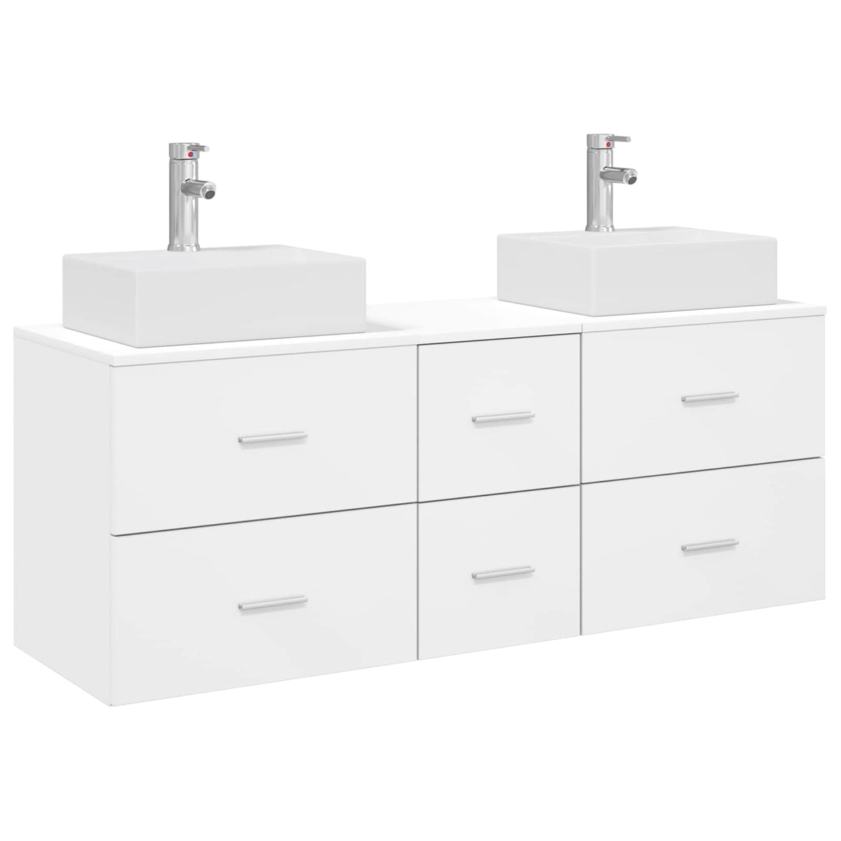 Badrumsskåpsset 3 st Vit 129 x 41 x 79,5 cm Konstruerat trä