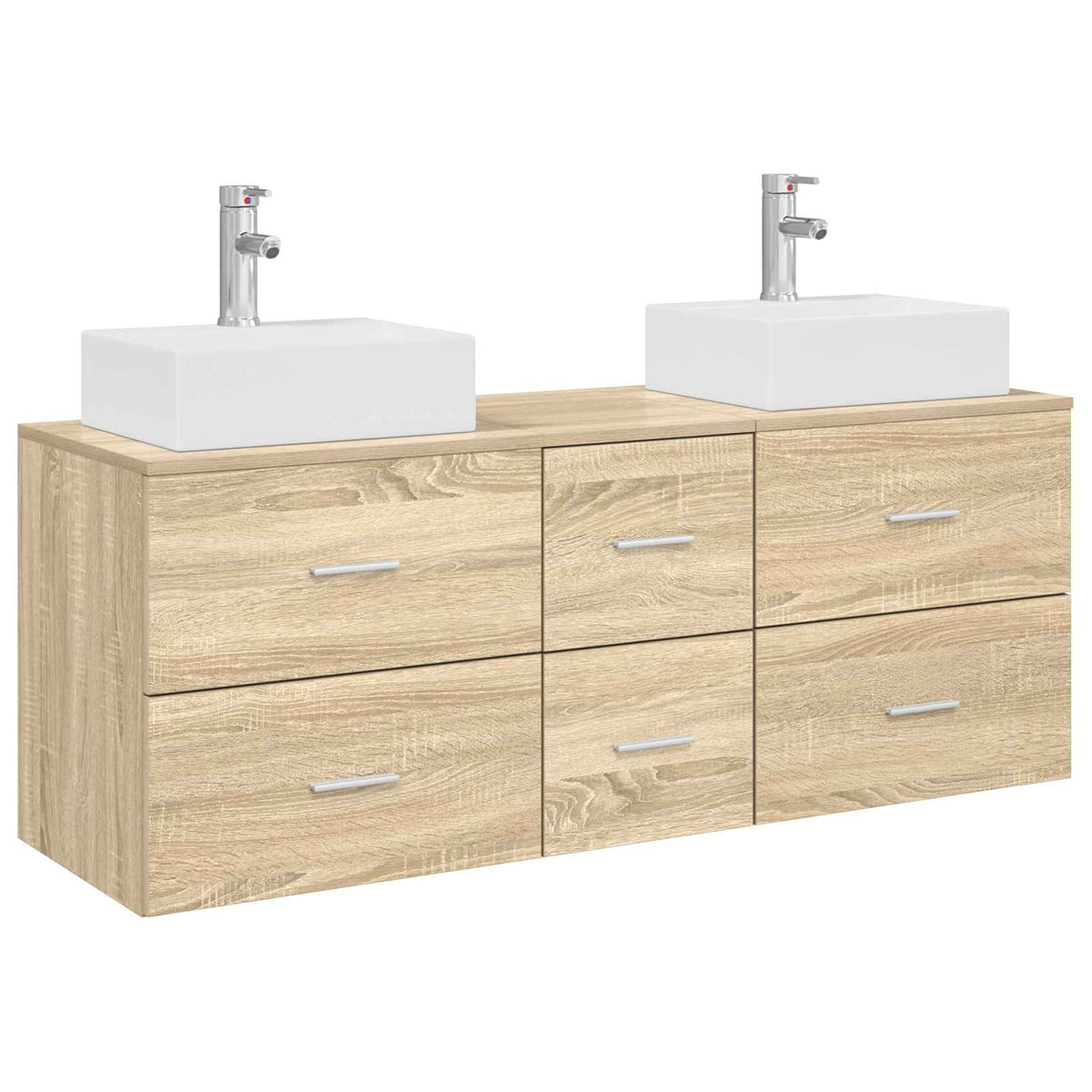 Badrumsskåpsset 3 st Sonoma-ek 129 x 41 x 79,5 cm
