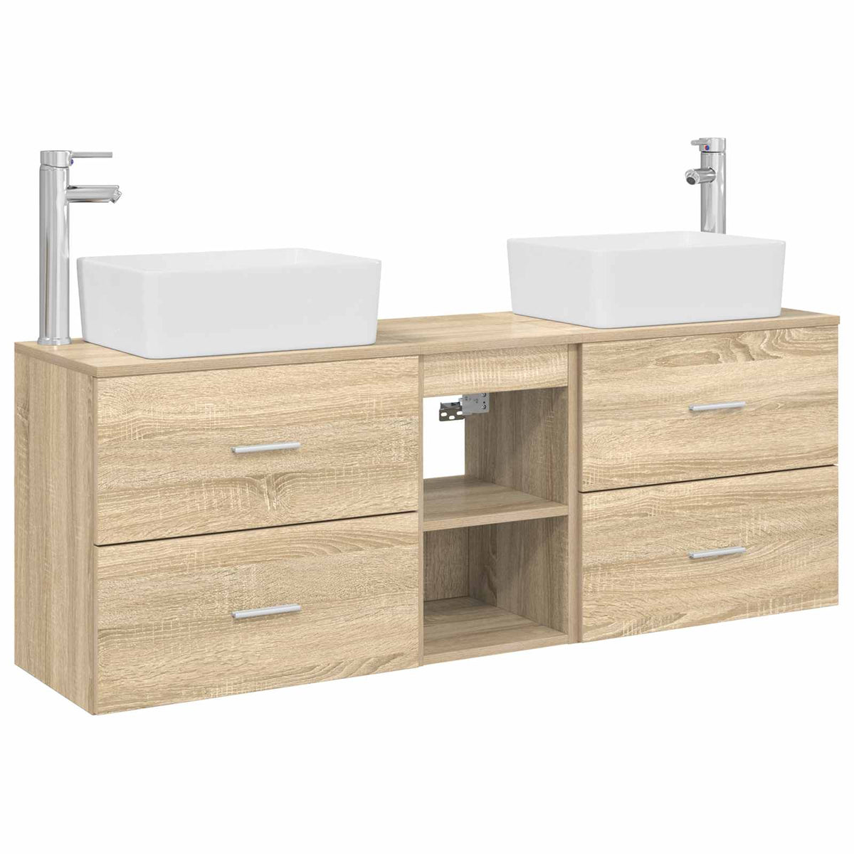 Badrumsskåpsset 3 st Sonoma-ek 136 x 35 x 80 cm Konstruerat trä