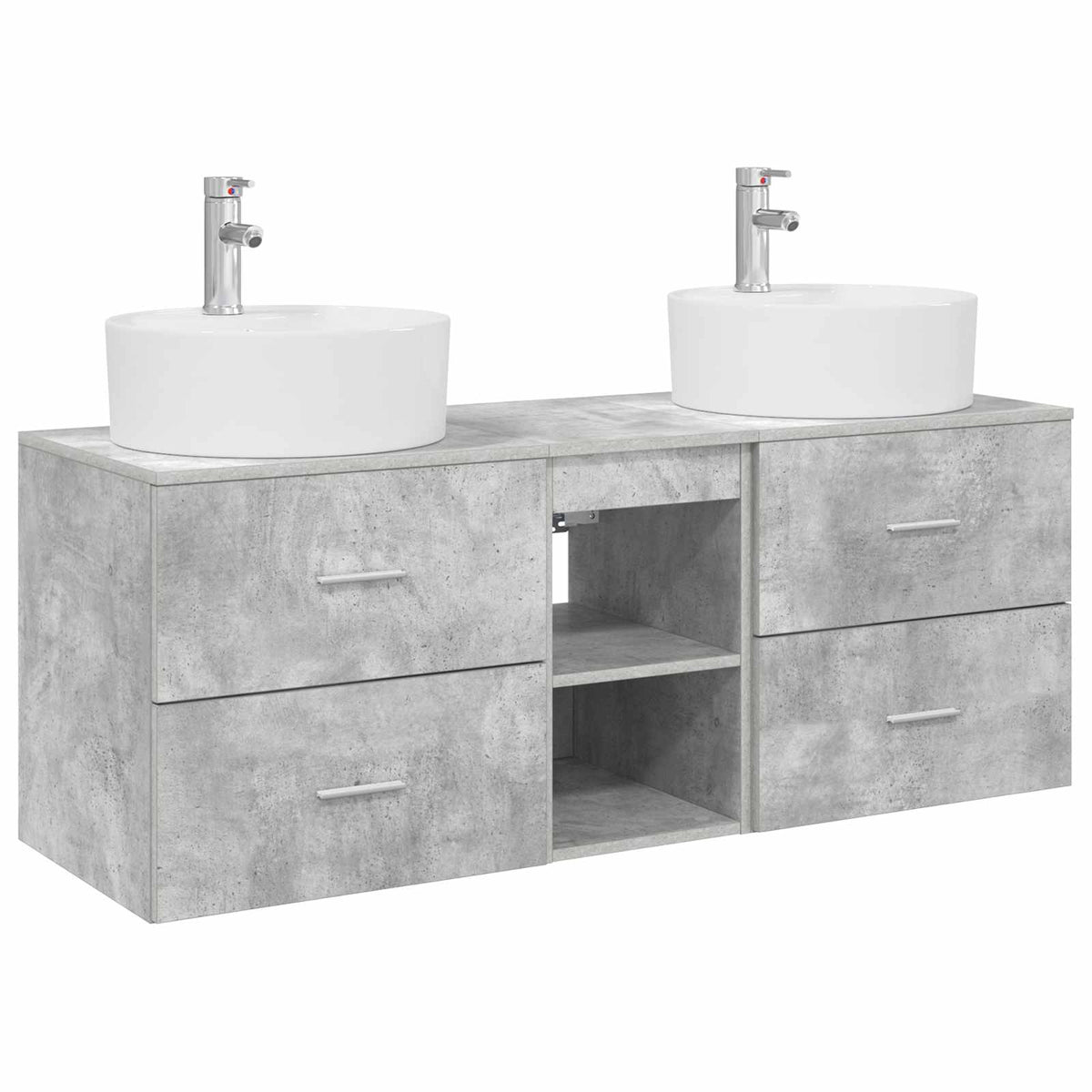 Badrumsskåpsset 3 st Betonggrå 129 x 44.5 x 82 cm