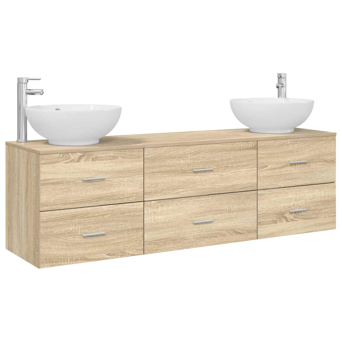 Badrumsmöbelset 3 st Sonoma-ek 49,5 x 44,5 x 65 cm