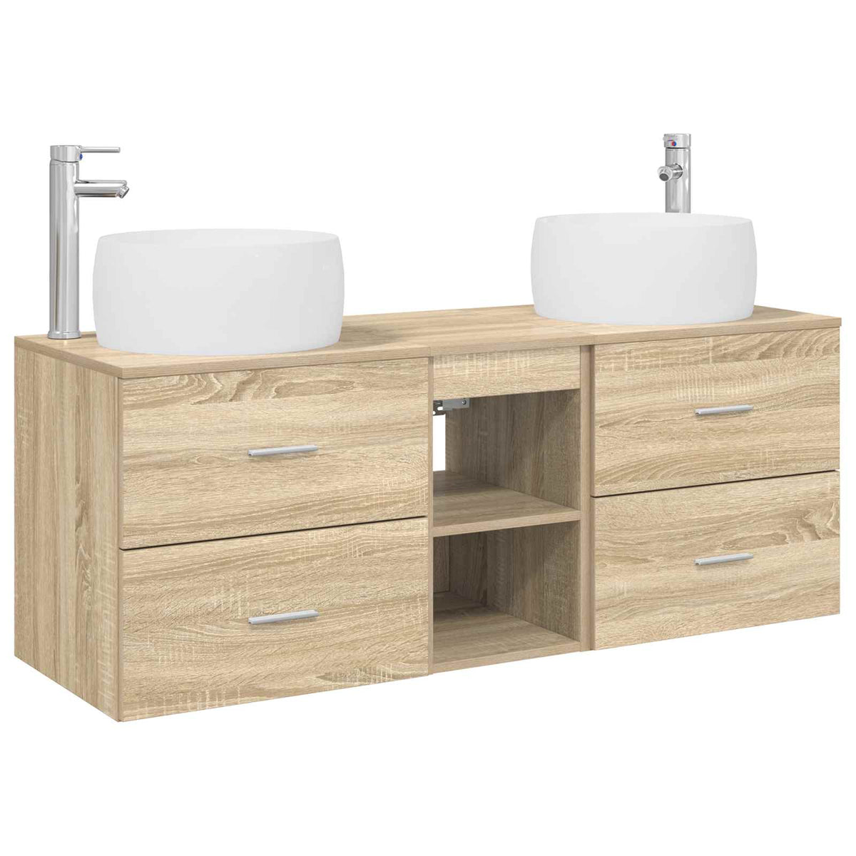 Badrumsmöbelset 3 st Sonoma-ek 49,5 x 44,5 x 66 cm