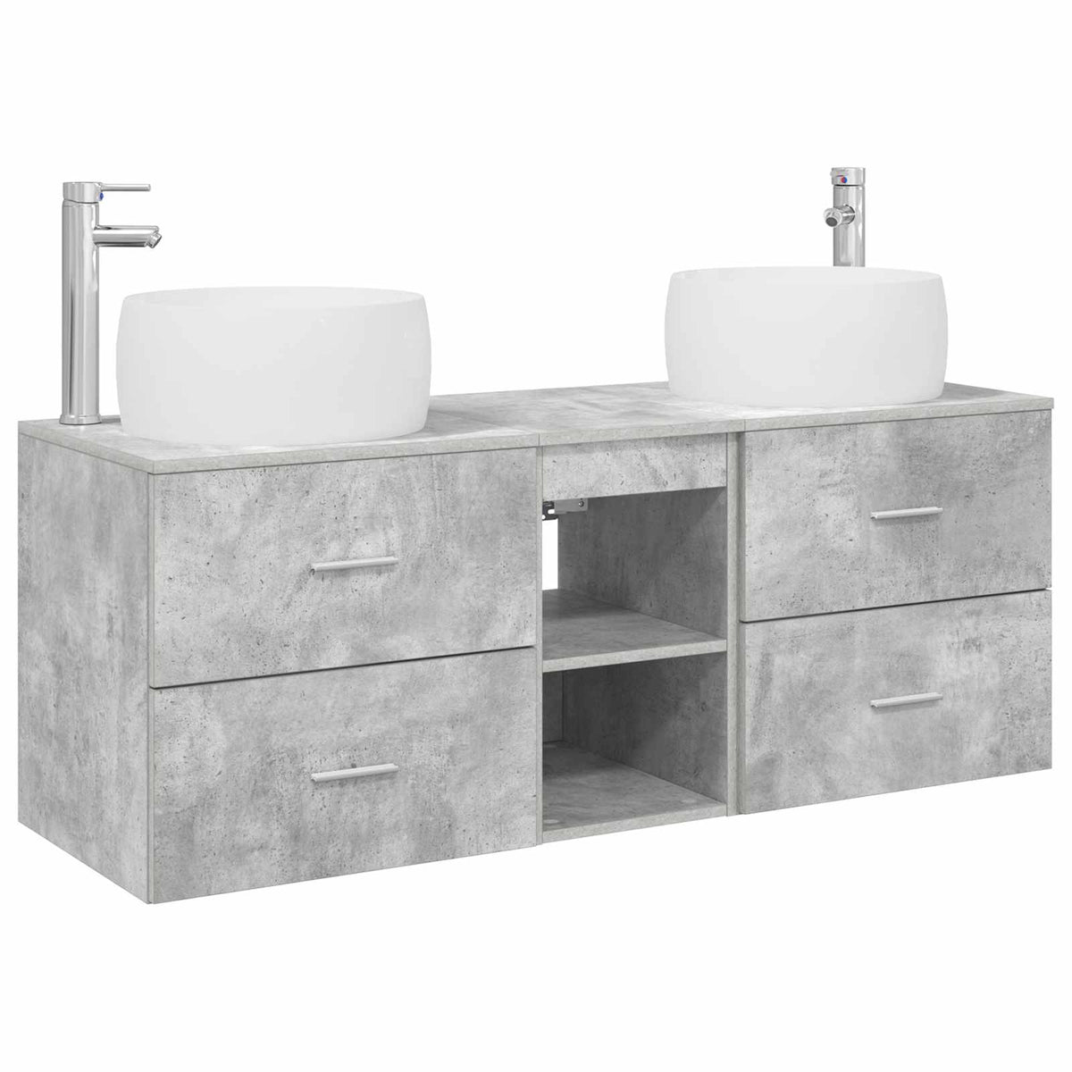 Badrumsmöbelset 3 st Betonggrå 49,5 x 44,5 x 66 cm