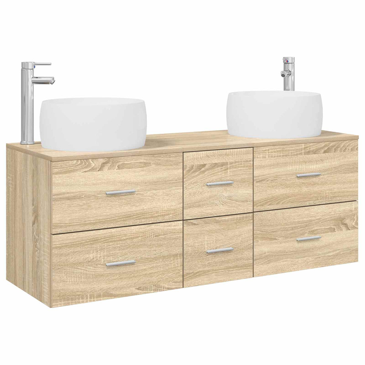 Badrumsmöbelset 3 st Sonoma-ek 49,5 x 44,5 x 66 cm