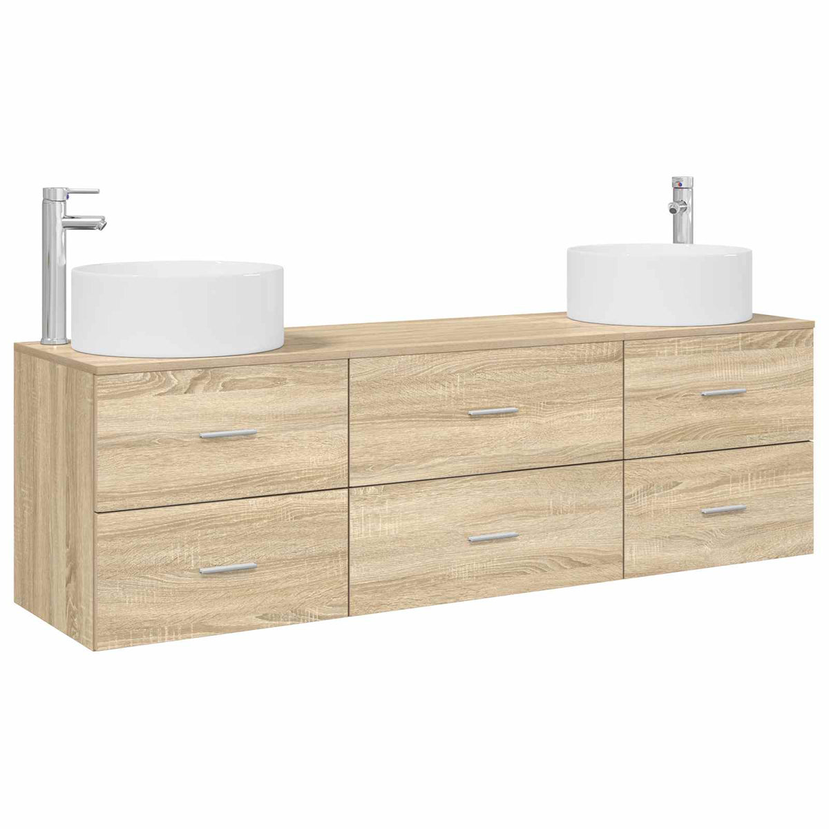 Badrumsmöbelset 3 st Sonoma-ek 161,5 x 44,5 x 80 cm