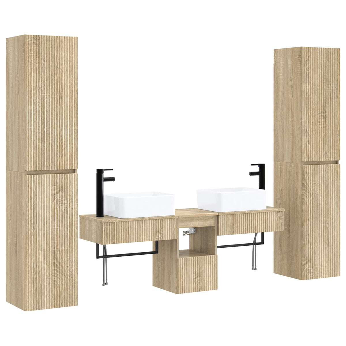 Badrumsmöbelset 5 st Sonoma-ek 33 x 34,5 x 160 cm