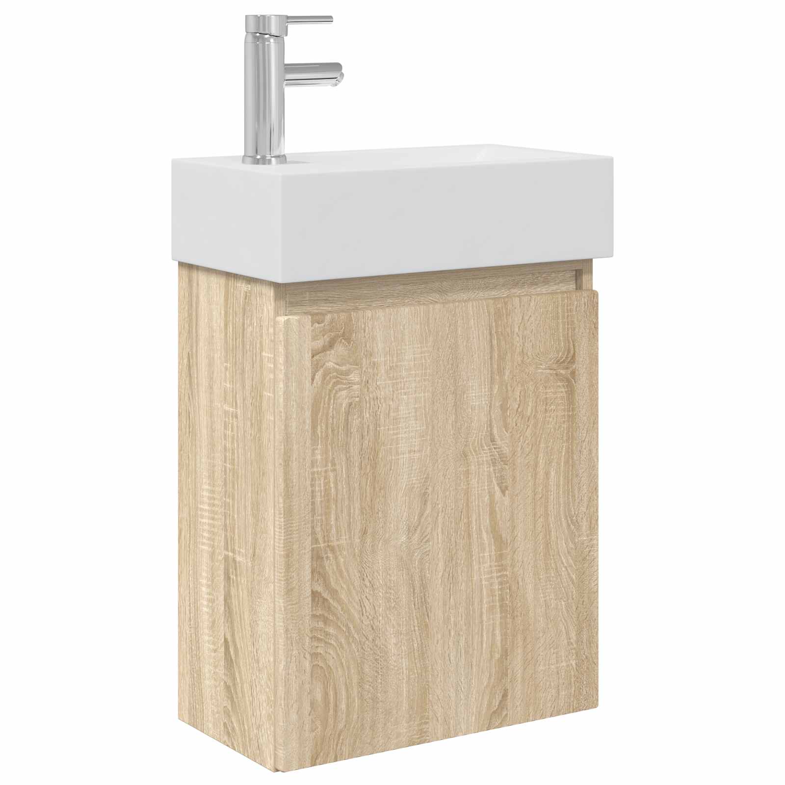 Badrumsspegel med kran Sonoma-ek 45,5 x 22,5 x 84 cm
