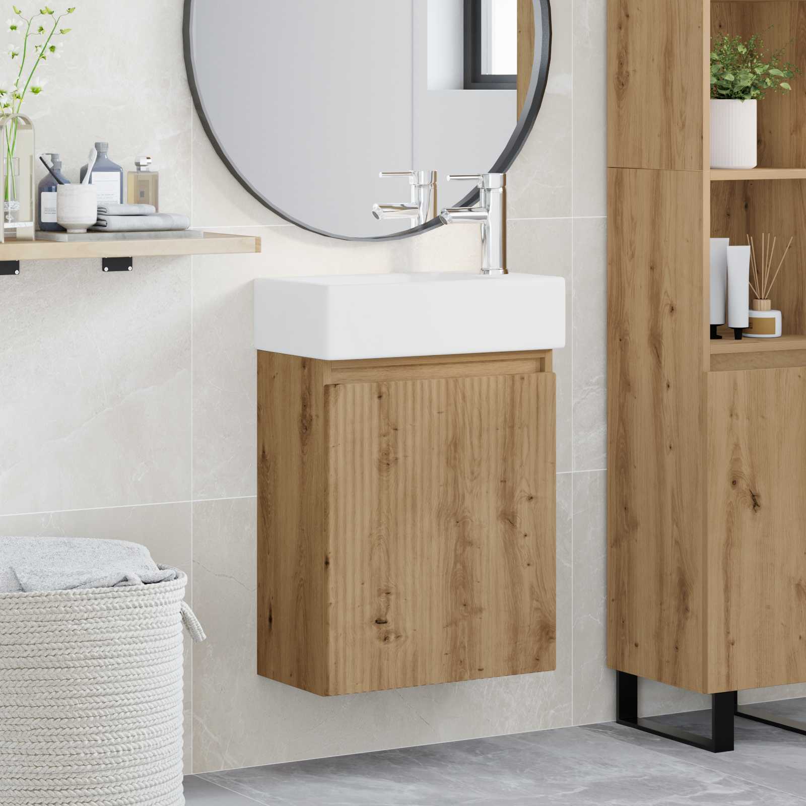Badrumsspegel med kran Artisan-ek 45,5 x 22,5 x 84 cm