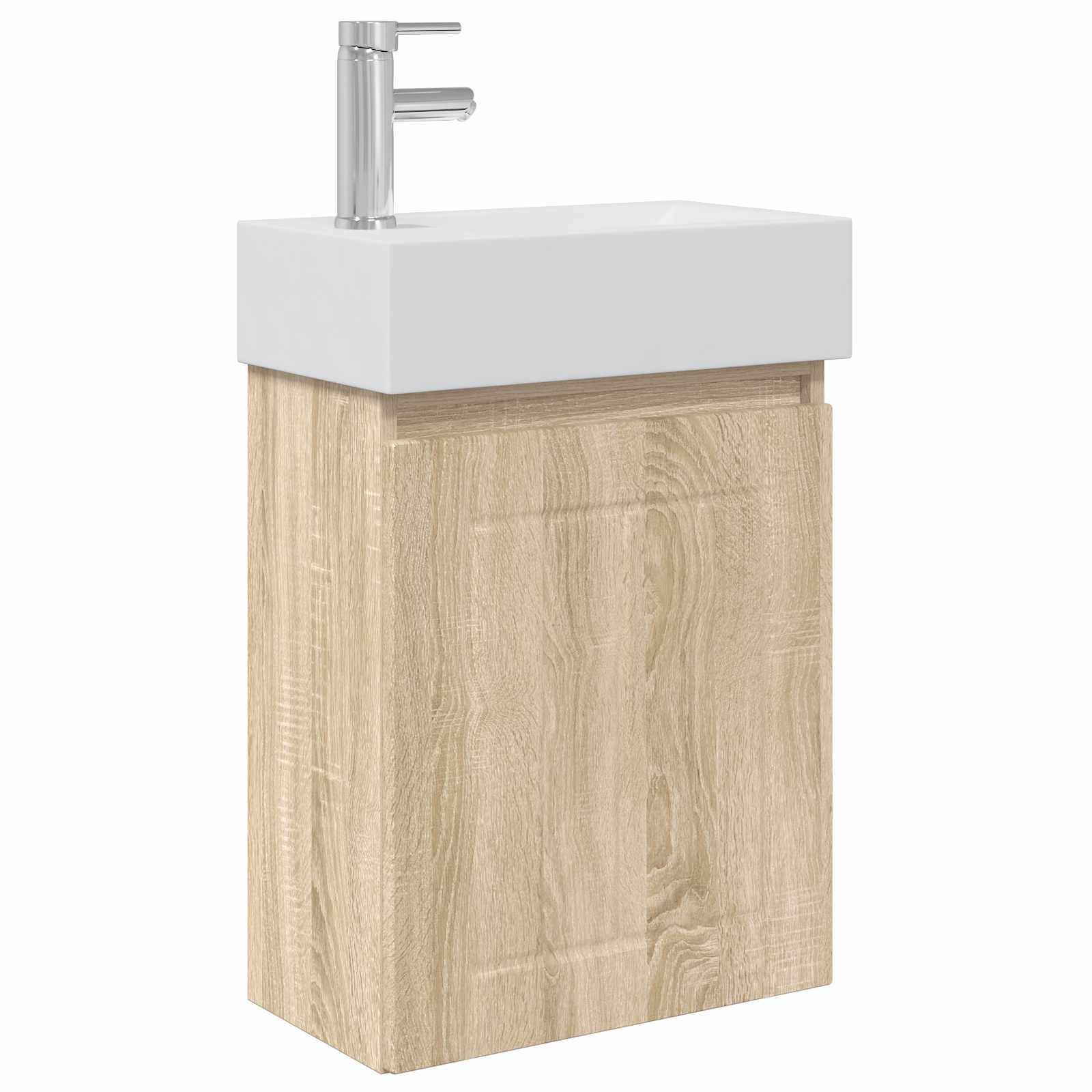 Badrumsspegel med kran Sonoma-ek 45,5 x 25,5 x 84 cm