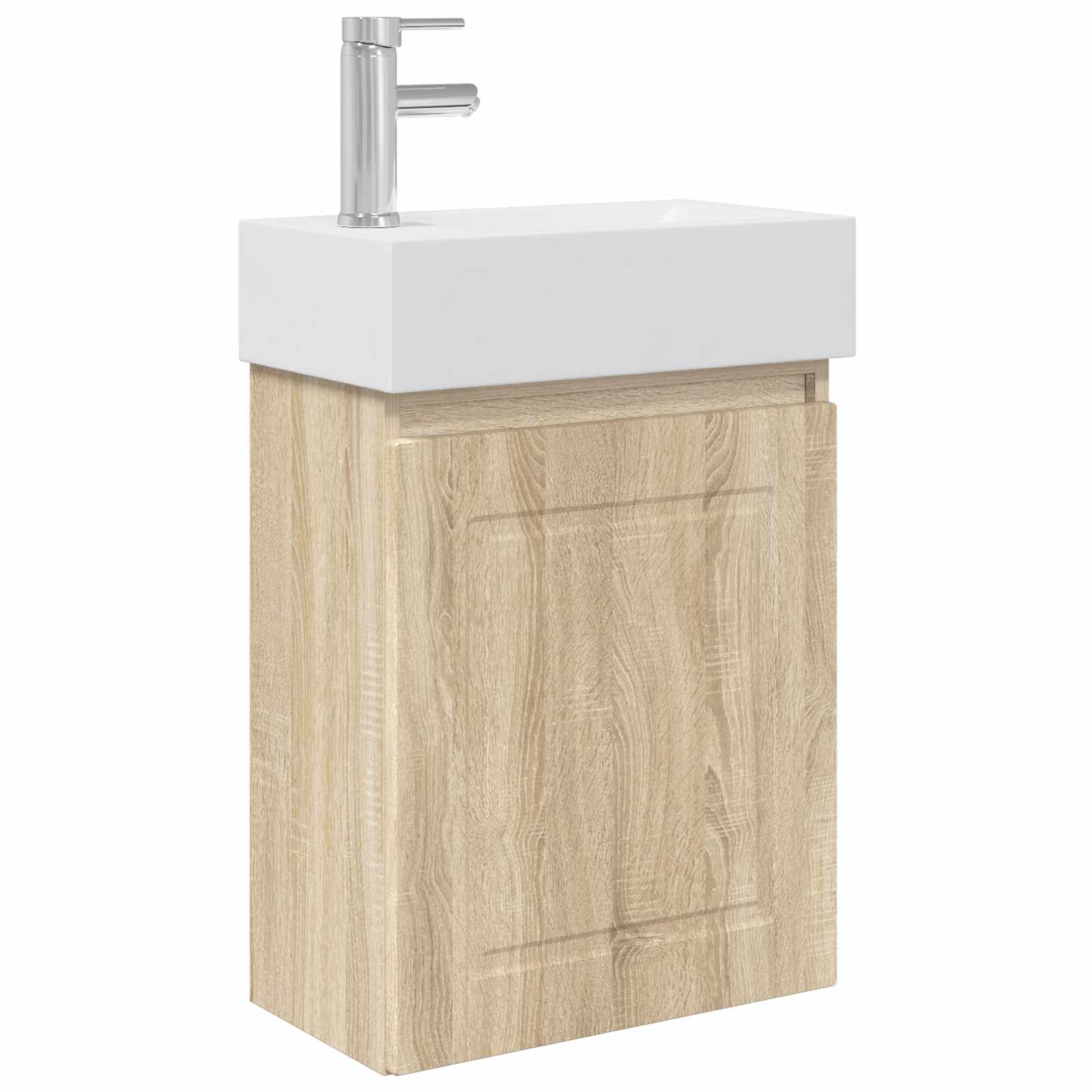 Badrumsspegel med kran Sonoma-ek 45,5 x 22,5 x 84 cm
