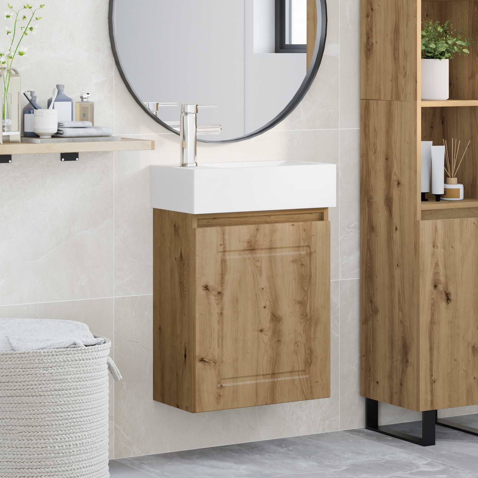 Badrumsspegel med kran Artisan-ek 45,5 x 22,5 x 84 cm