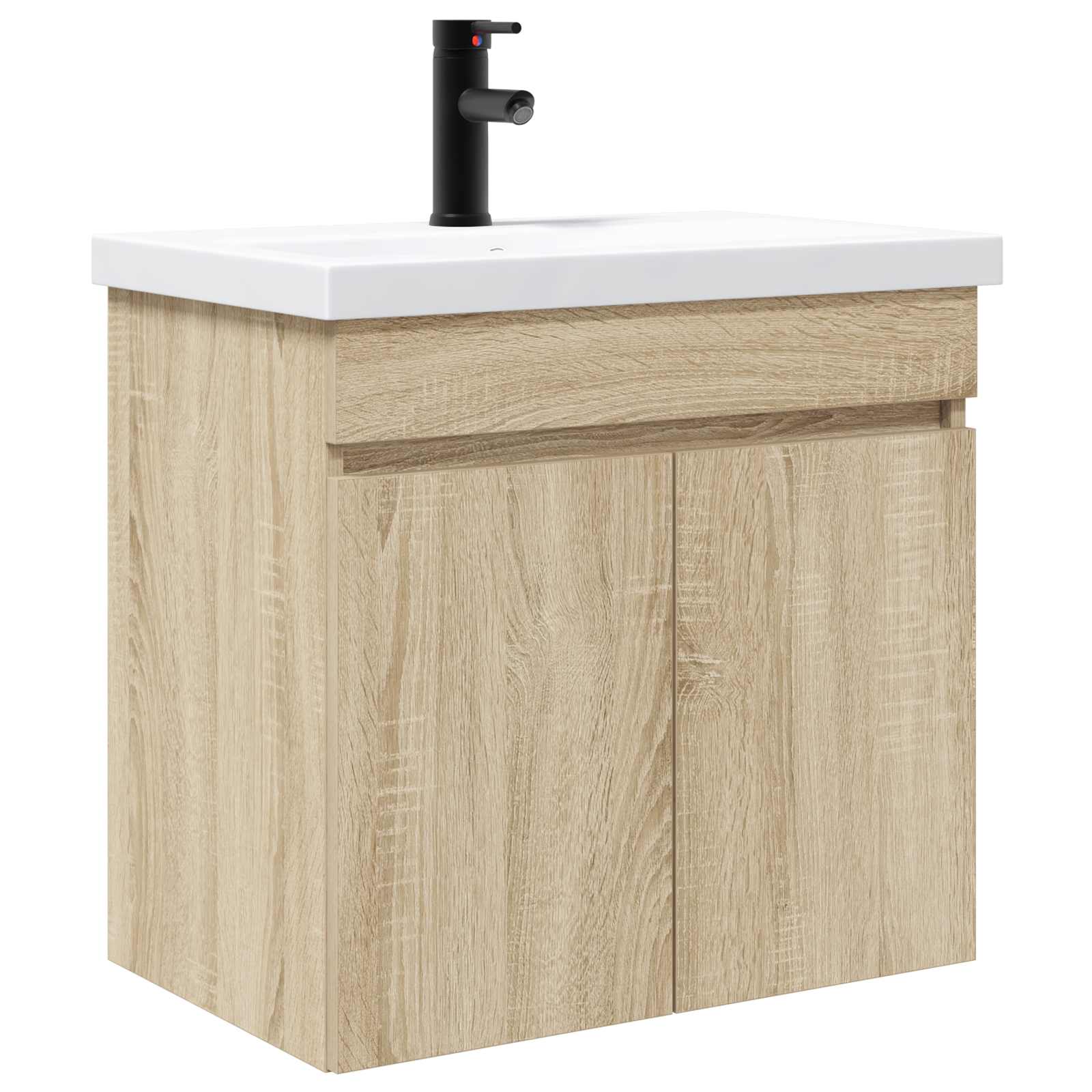 Badrumsspegel med kran Sonoma-ek 61 x 40 x 74,5 cm